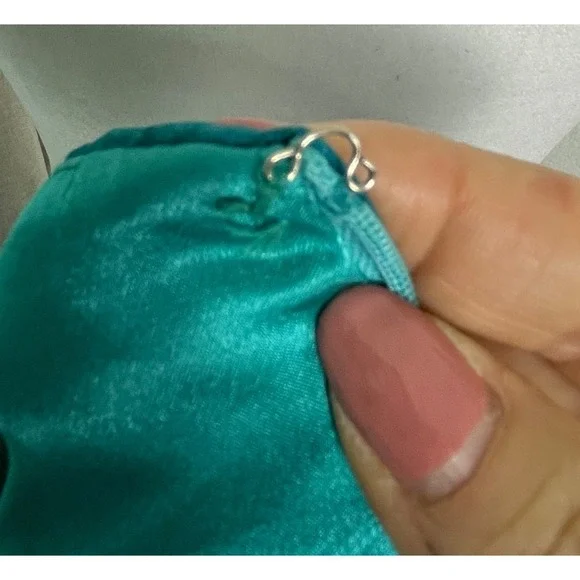 VTG Y2K ABS Allen Schwartz Dress Size 2 Blue Watercolor Rhinestone Mermaid Fairy - Picture 7 of 11